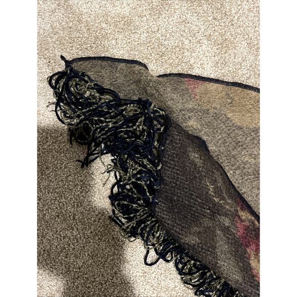 Vintage Saldarini luxury scarf / wrap mohair blend Italian Floral Fringed - Picture 10 of 12